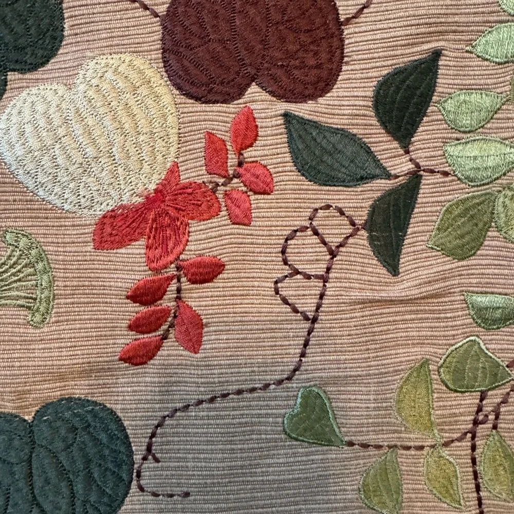 4 Crate & Barrel Mandarin Garden Pillow Covers Embroidered Holiday Fall 16”